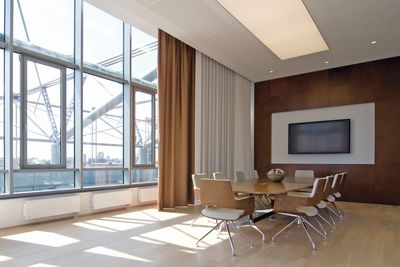 Vorhang-Systeme, SG 5600, Colorama 2, Room shot ""Office Gehrke econ in the Torhaus", Hannover, Germany, Wave