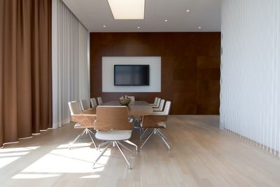 Vorhang-Systeme, SG 5600, Colorama 2, room shot ""Office Gehrke econ in the Torhaus", Hannover, Germany, Wave